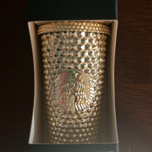 Gold Starbucks cold cup ornament key chain. - Picture 2 of 2